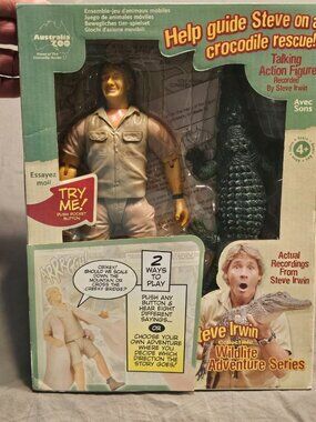 Steve Irwin Talking Action Figure 9" Wildlife Adventure Crocodile Hunter NEW BOX